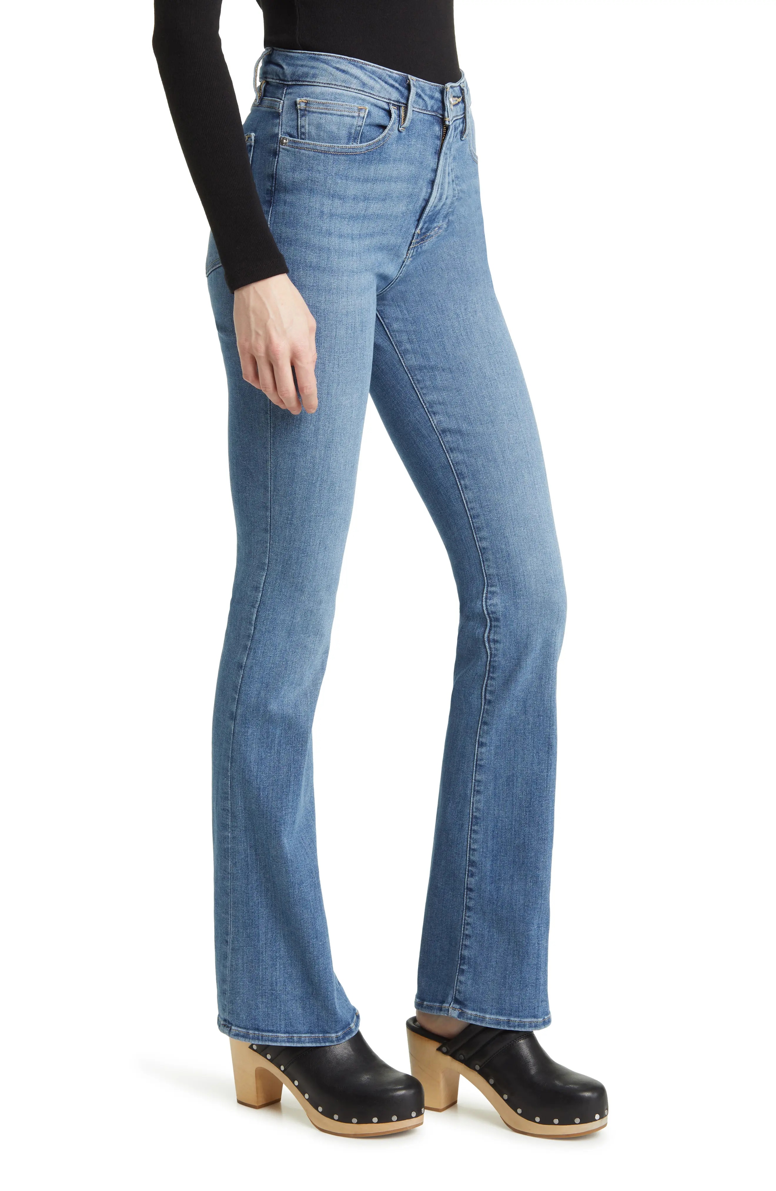 Super High Waist Mini Bootcut Jeans - 3