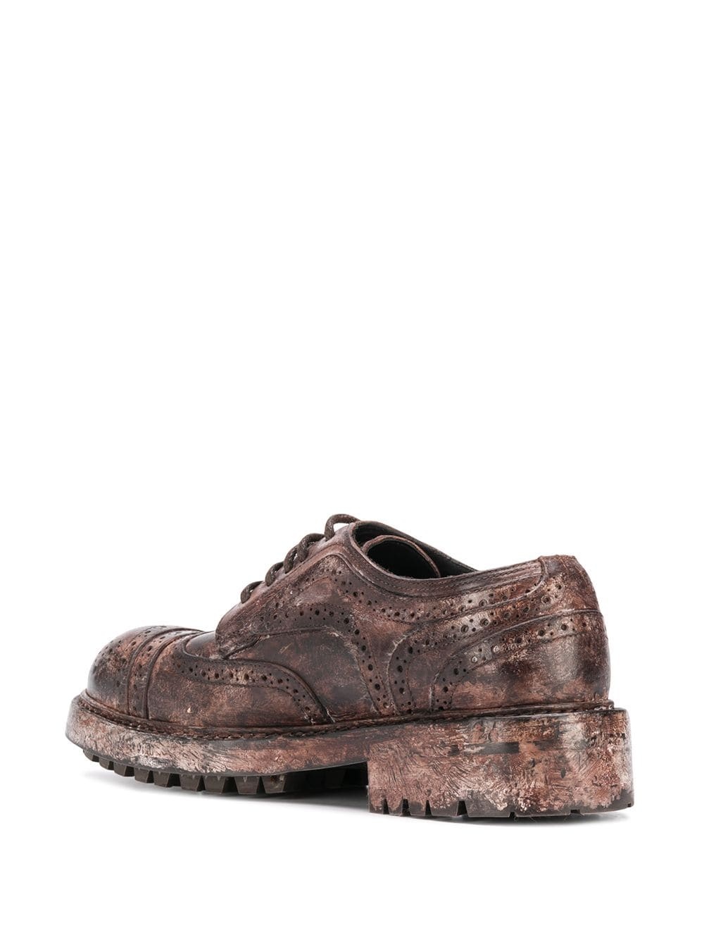 Vintage-look leather brogues - 3