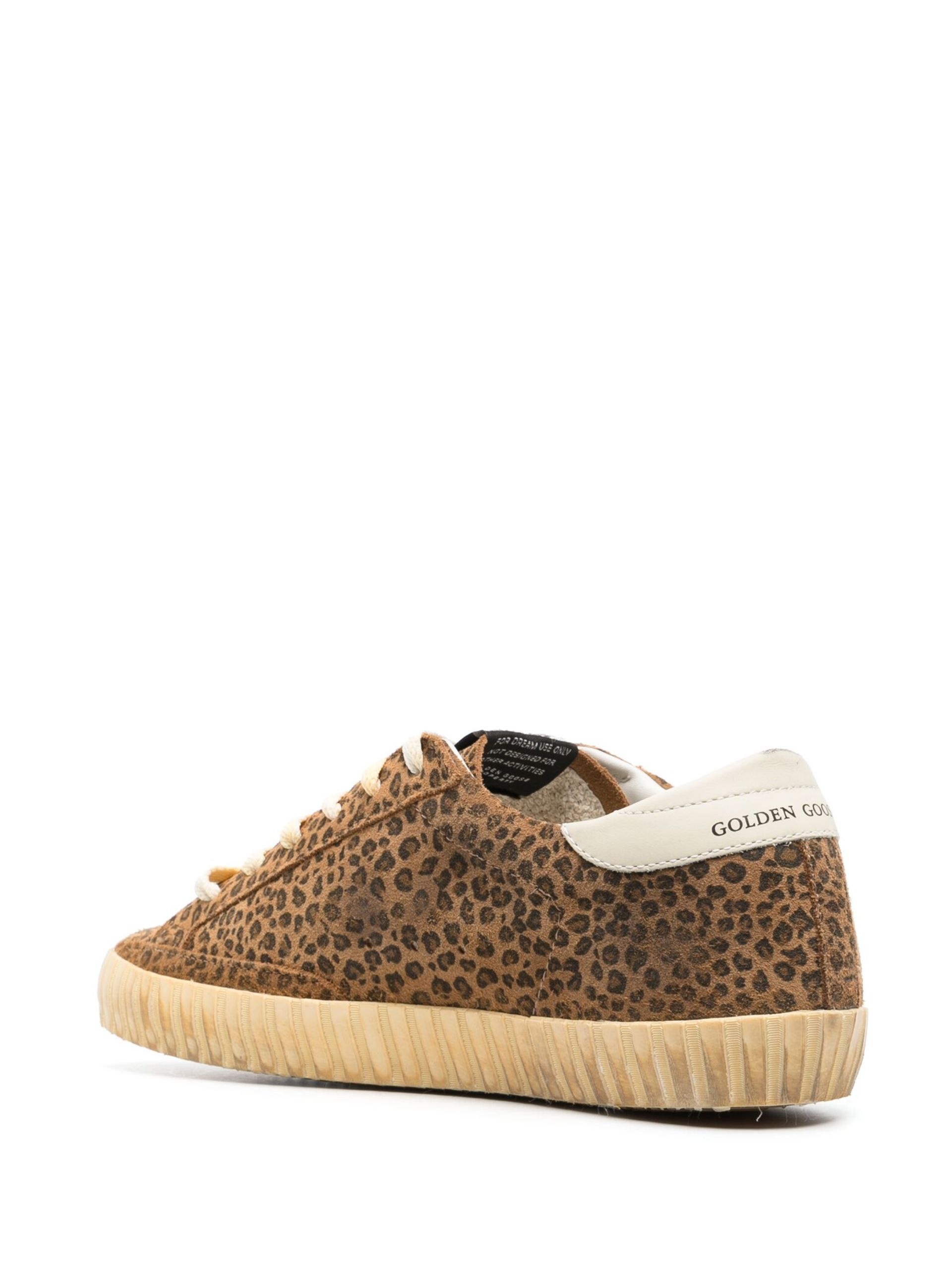 Brown Super-Star Leopard Print Suede Sneakers - 3