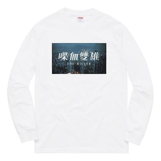 Supreme FW18 The Killer L/S Tee White Bloody Twins Chow Yun Fat Printing Long Sleeves Unisex SUP-FW1 - 1