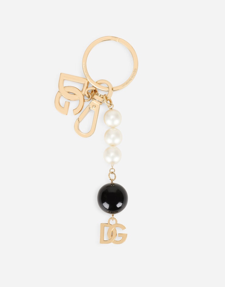 Metal keychain with DG logo and pearls - 1