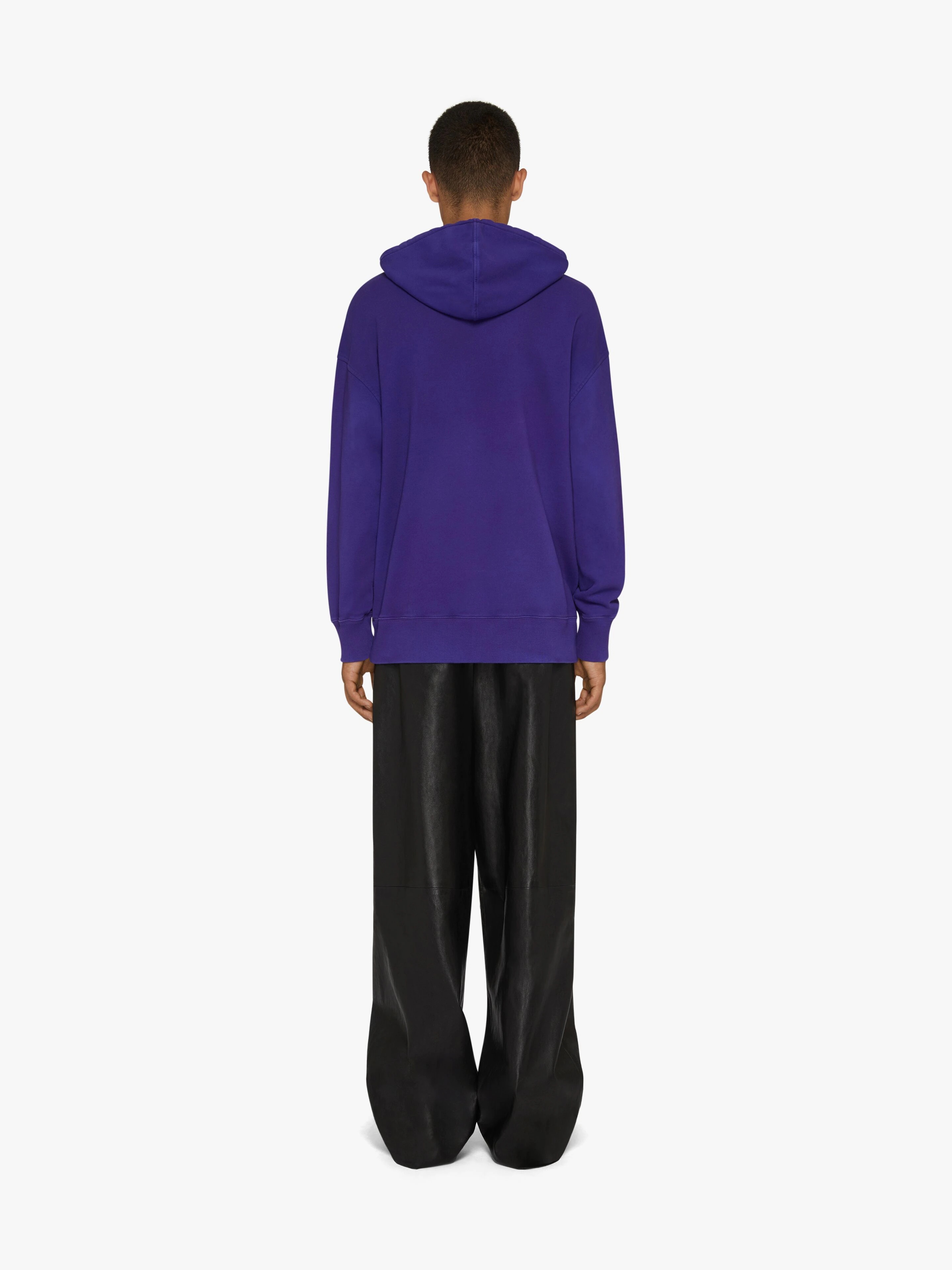SLIM FIT HOODIE IN EMBROIDERED FELPA - 4