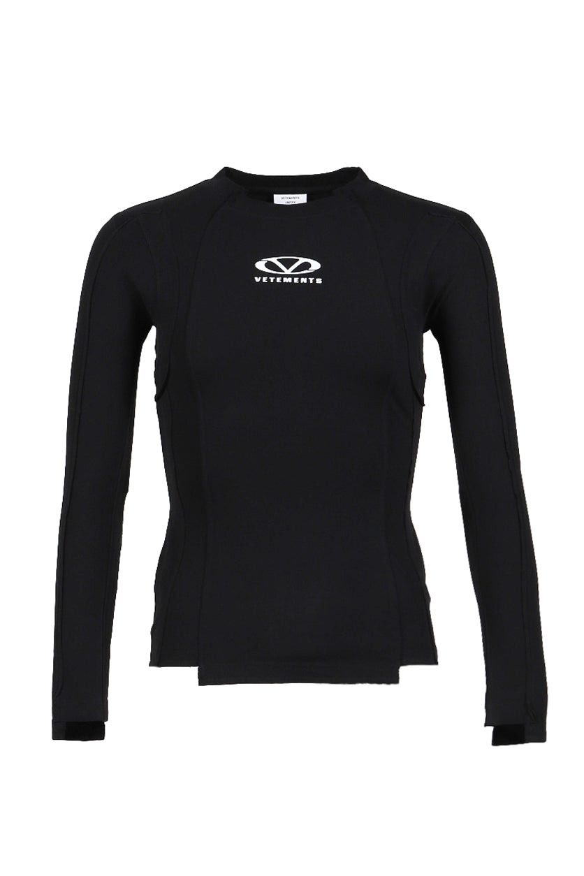 OVAL LOGO CUT-UP LONGSLEEVE / BLK WHT - 5