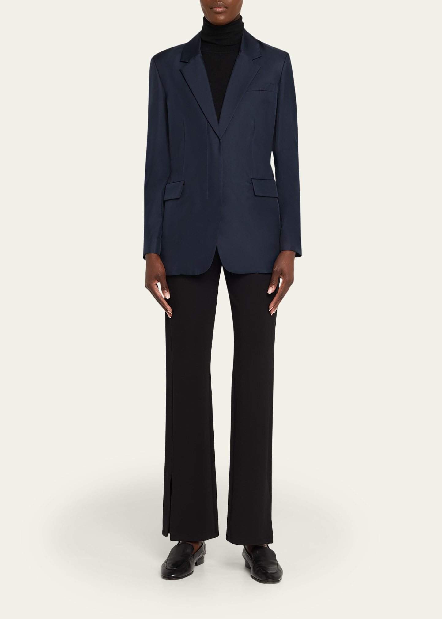 Relaxed Silk Cinch Blazer - 2