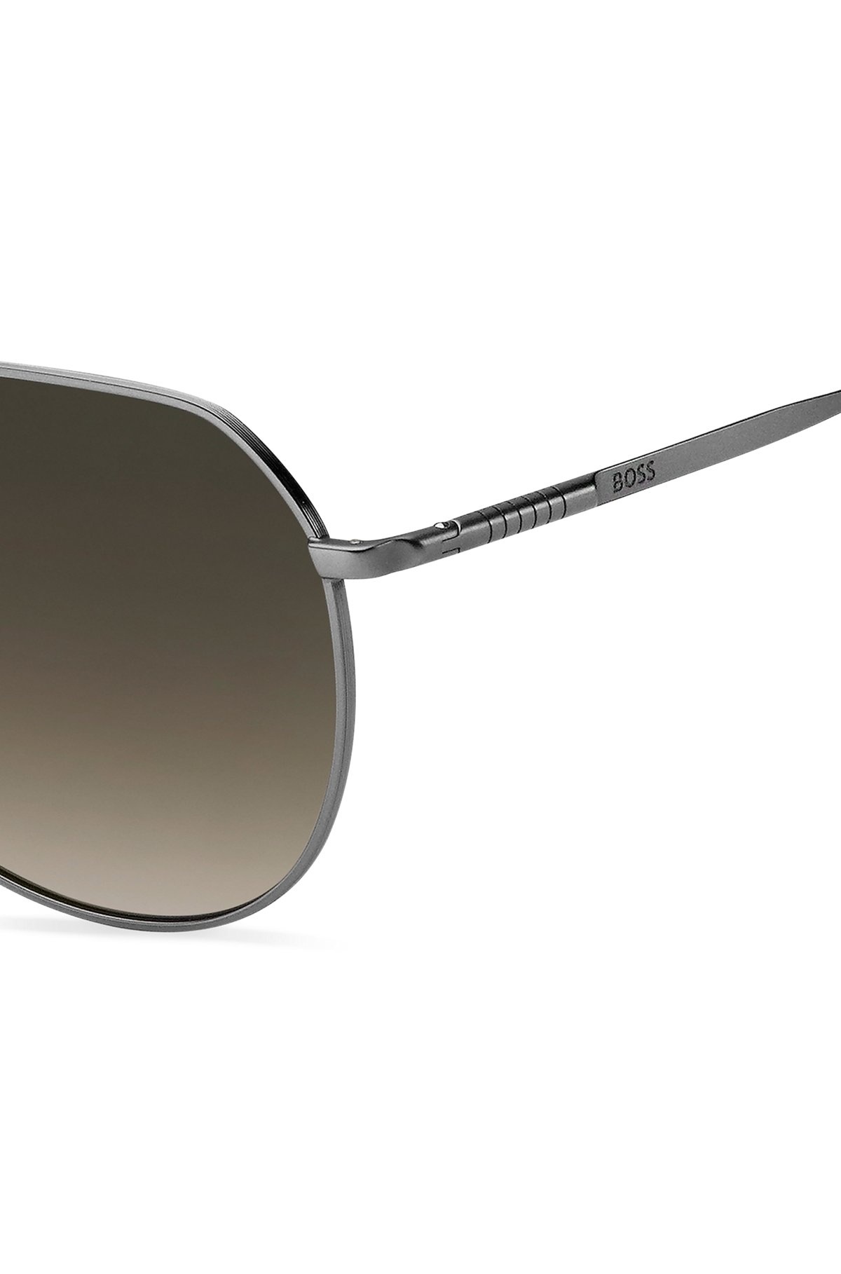 SILVER-TONE SUNGLASSES WITH HAVANA-ACETATE END-TIPS - 2