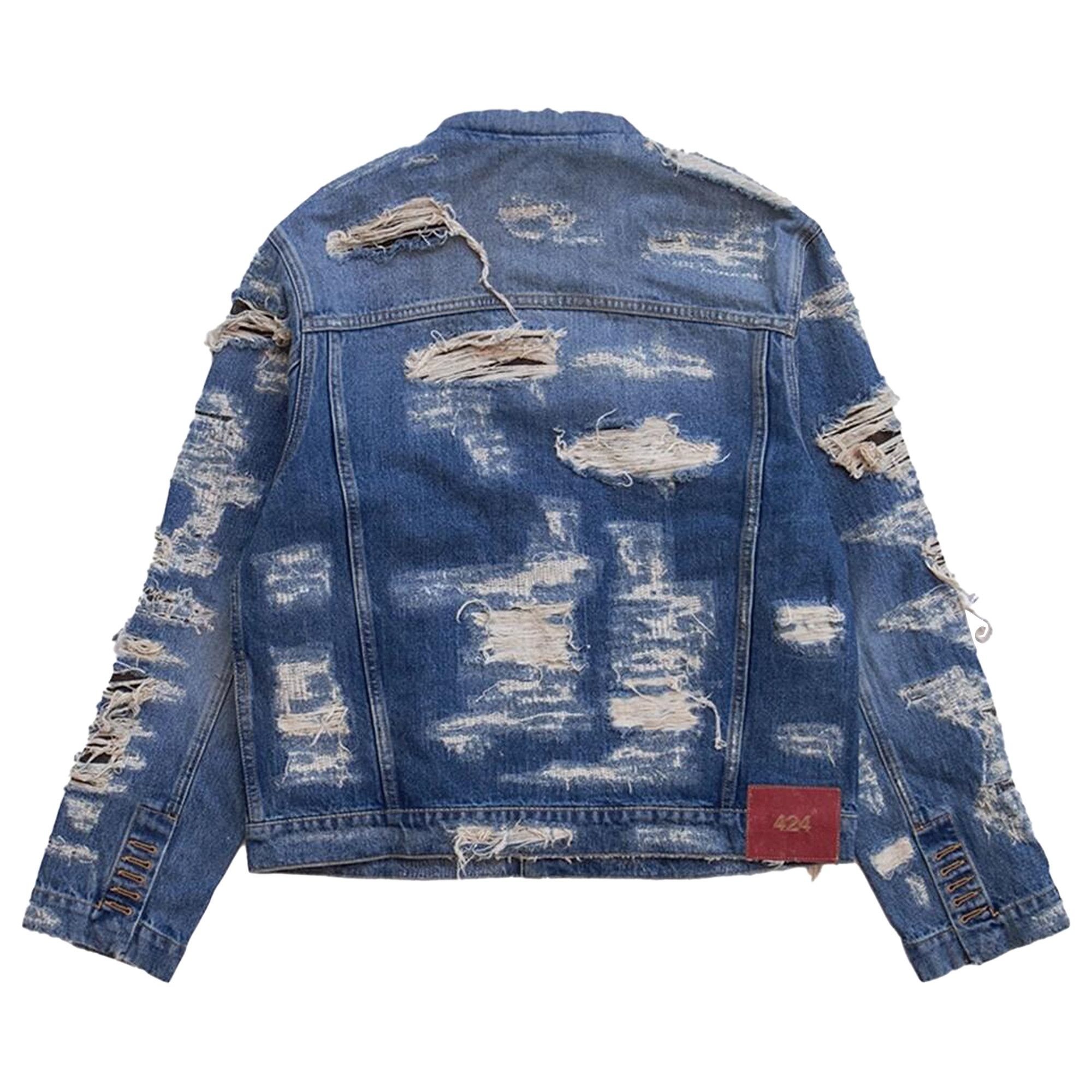 424 Collection Repaired Trucker Jacket 'Blue' - 2