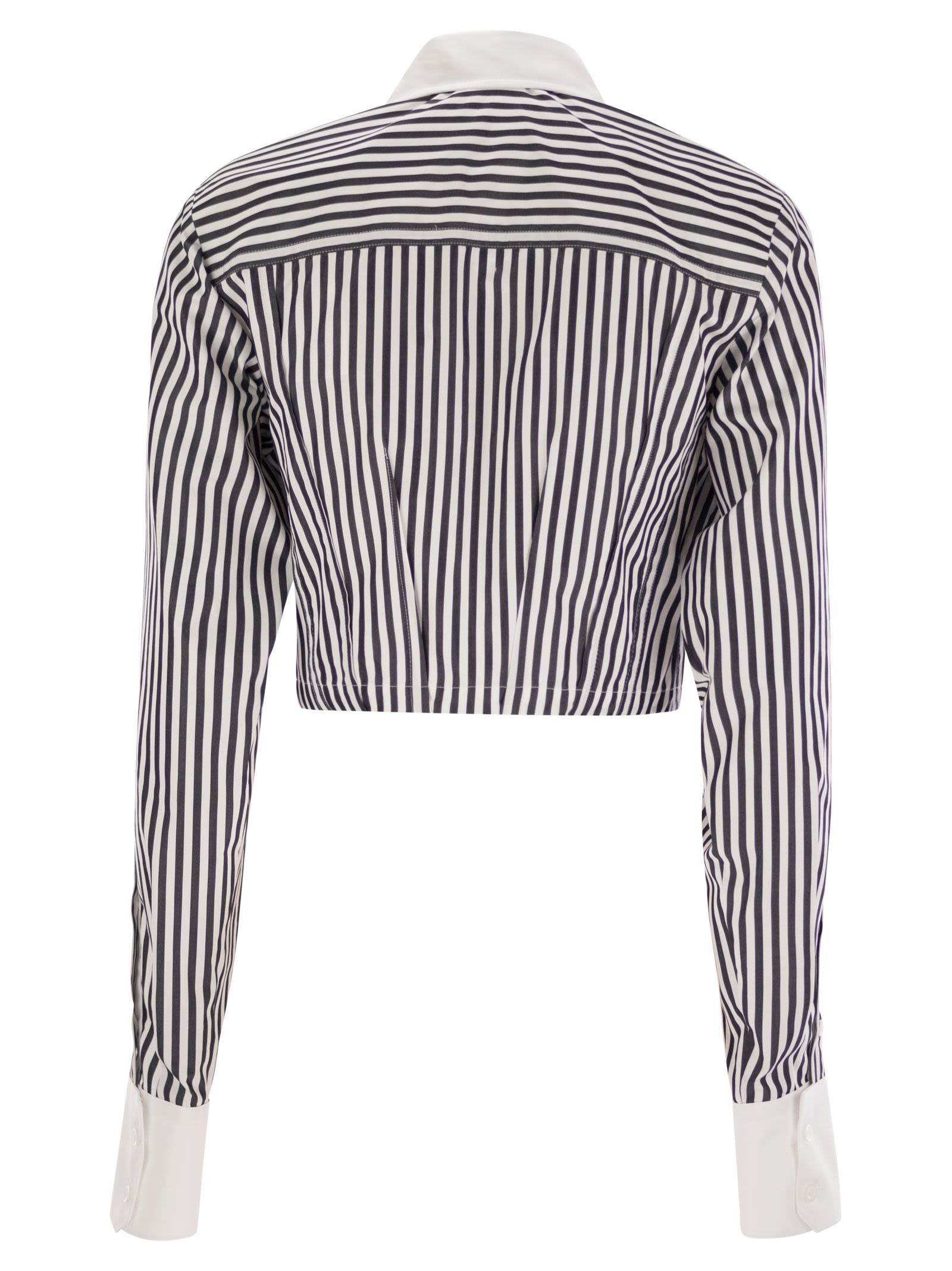 Sportmax Women Abano - Striped Poplin Crop Shirt - 2