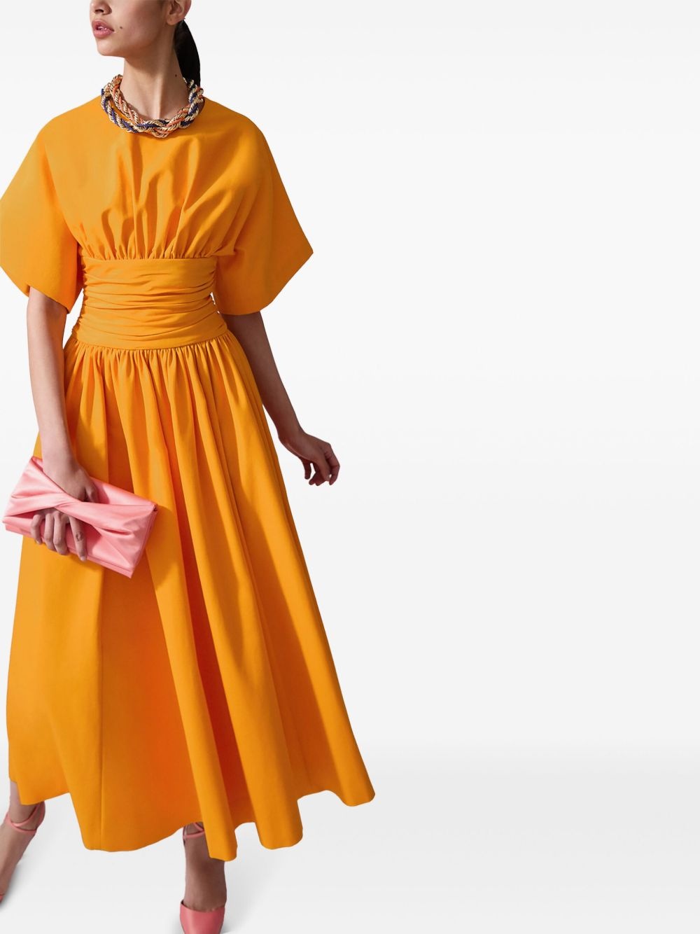 cummerbund-waist midi dress - 4