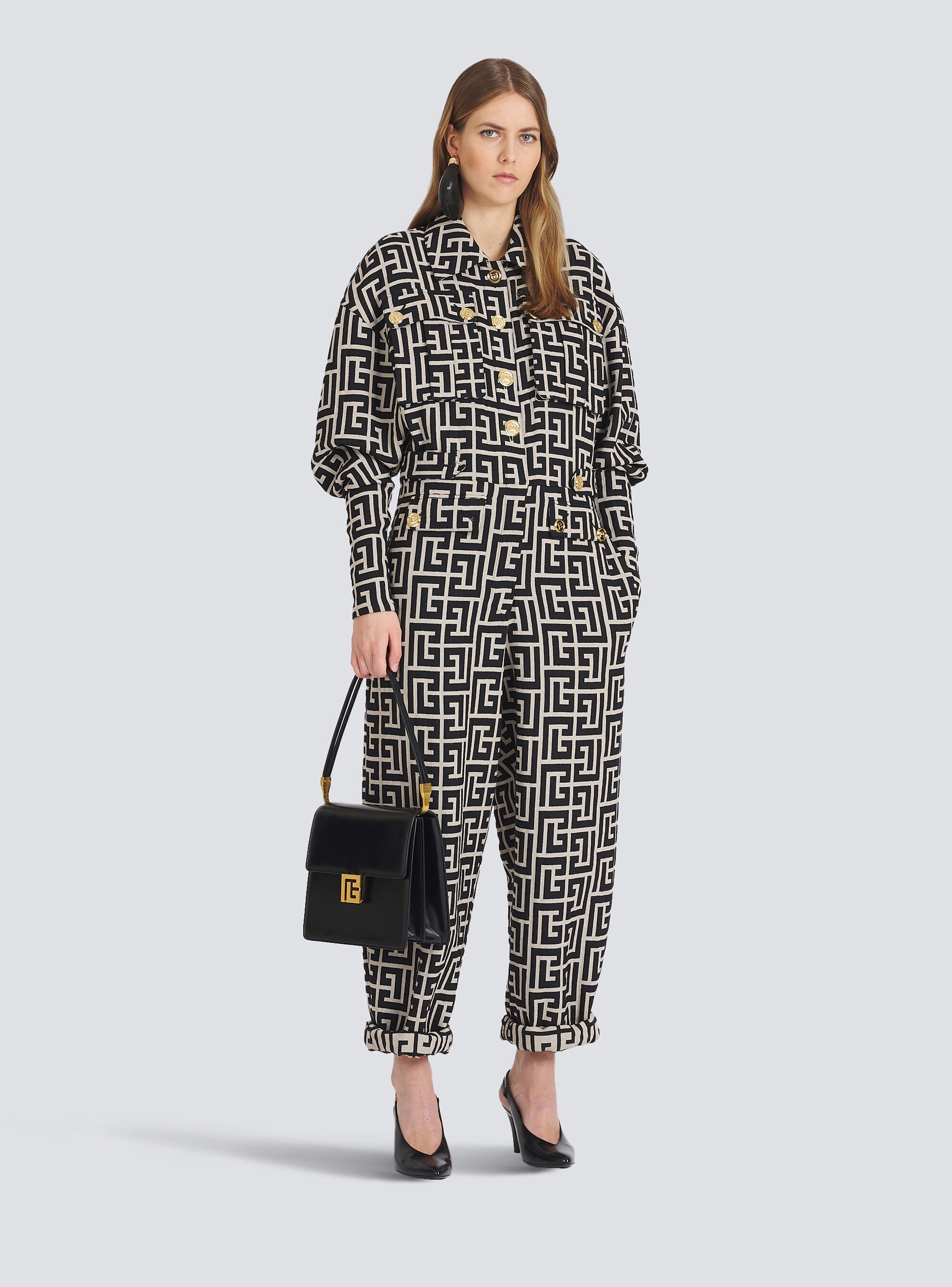 Balmain monogram wool jumpsuit - 2