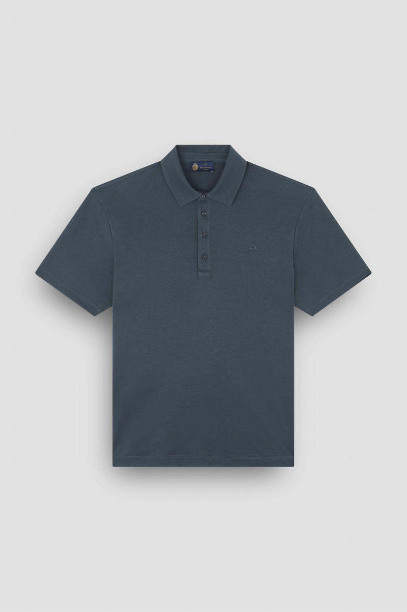 SUPIMA® COTTON JERSEY POLO SHIRT WITH SHARK FIN EMBROIDERY 1