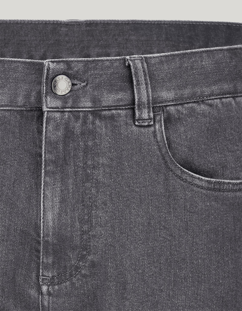 REGULAR FIT BLUE DRAWSTRING PANTS IN PURE LINEN 57