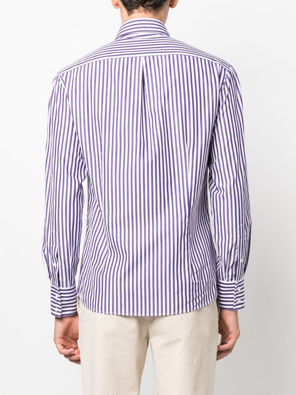 striped long-sleeve cotton shirt - 4