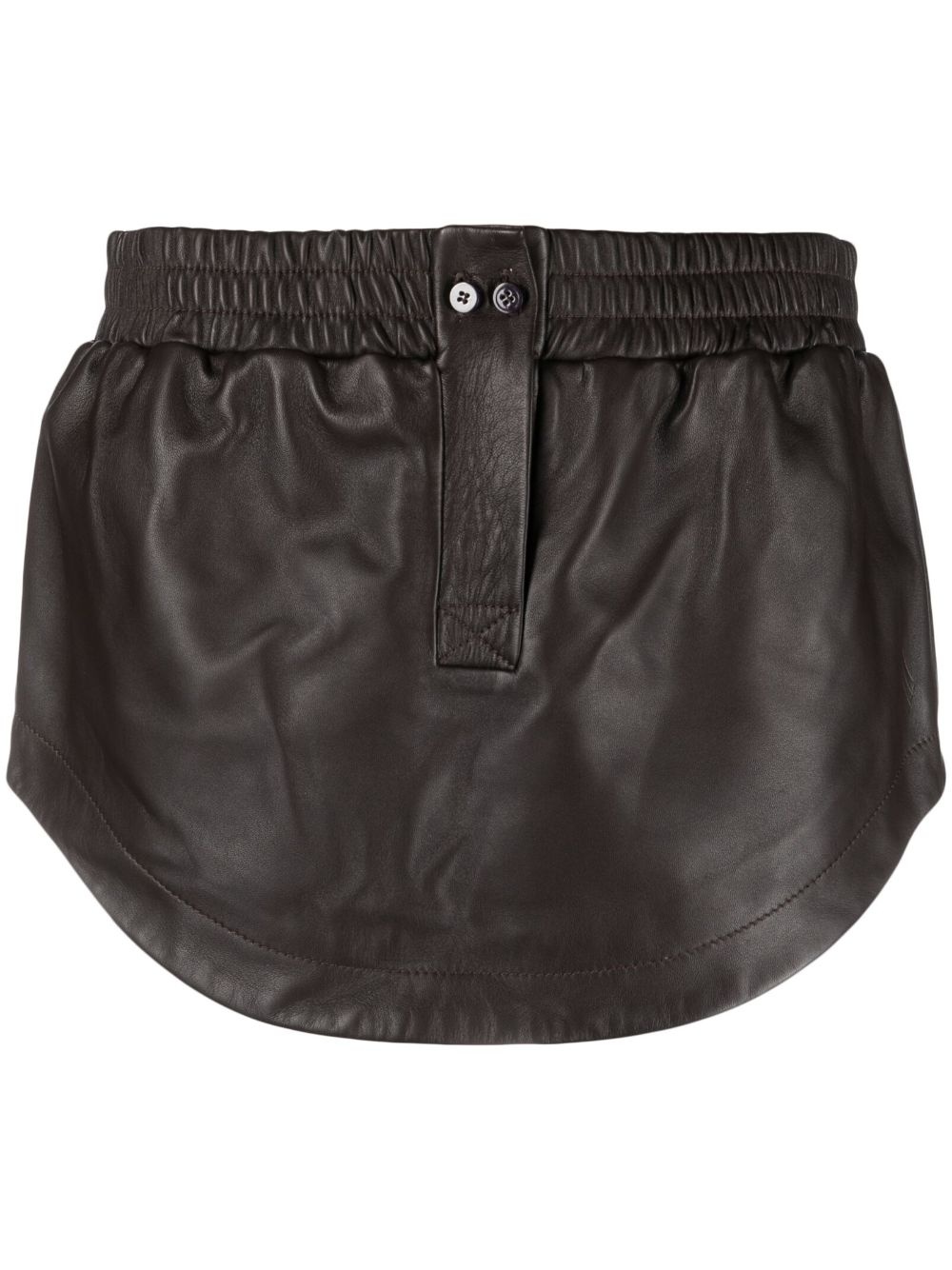 curved-hem leather miniskirt - 1