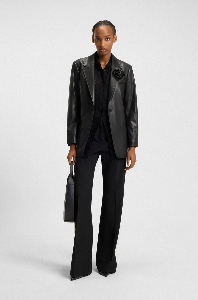 HUGO REGULAR-FIT BLAZER IN FAUX LEATHER outlook