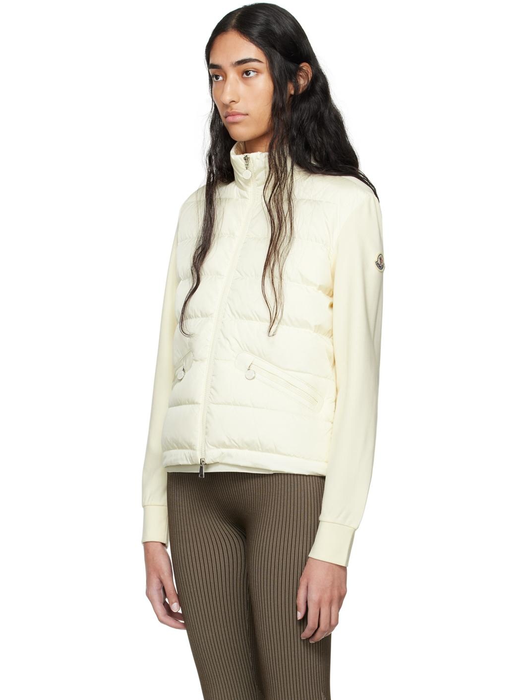 Off-White Paneled Down Cardigan - 4