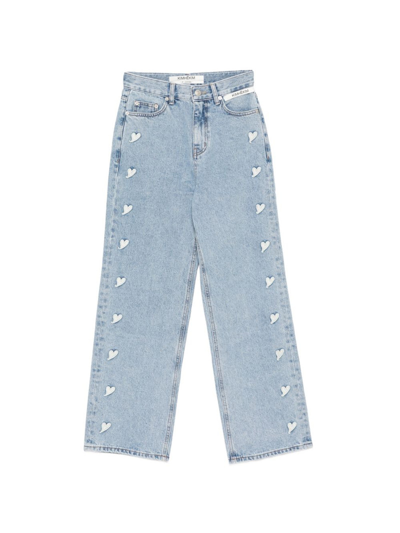 heart-motif denim jeans 1