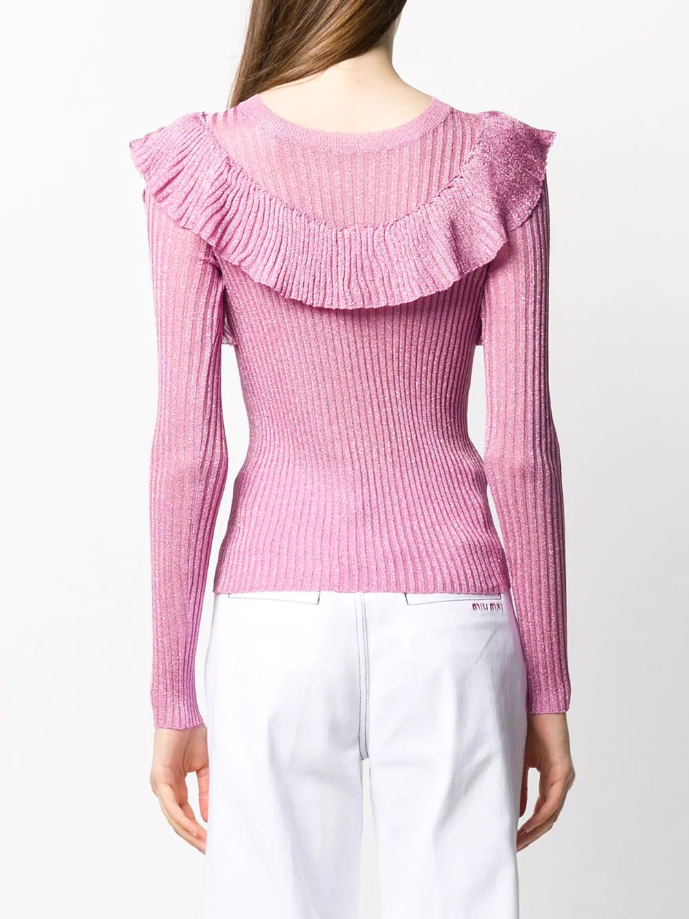 ruffle detail knitted jumper - 4