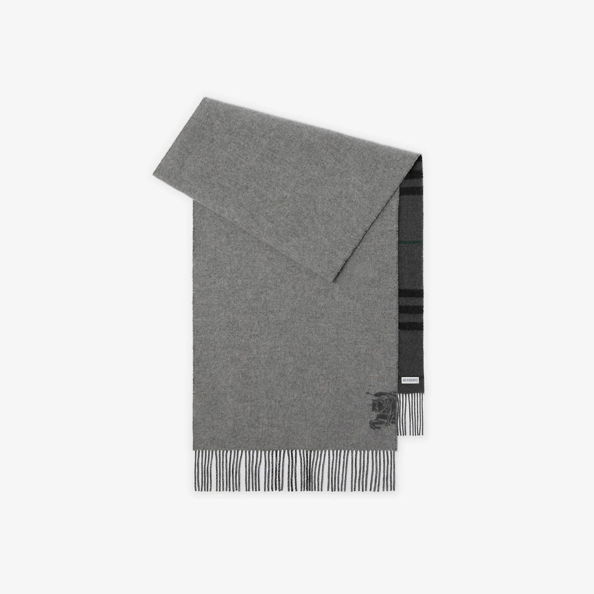 Wide Reversible Check Cashmere Scarf - 1