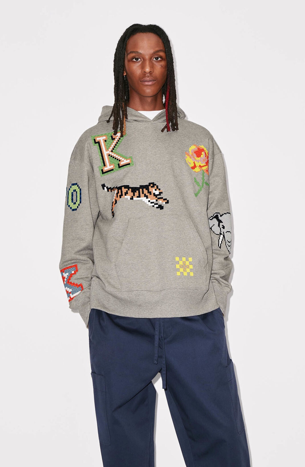 KENZO 'KENZO Pixel' oversized hoodie sweatshirt | REVERSIBLE