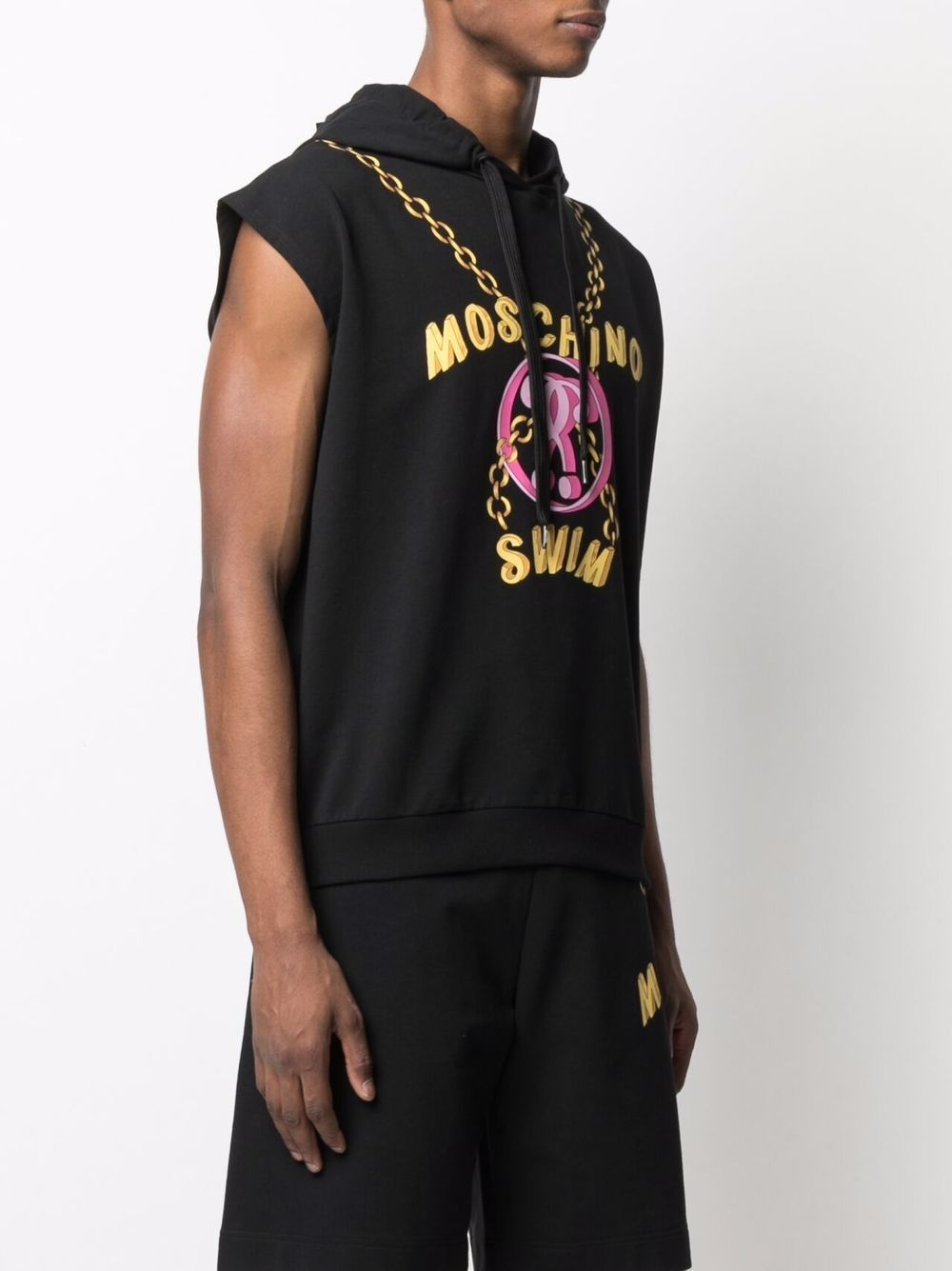 Double question mark-print sleeveless hoodie - 3