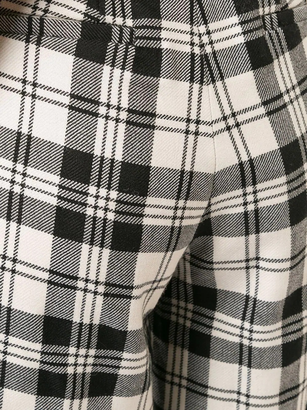 plaid crooked wide-leg trousers  - 5