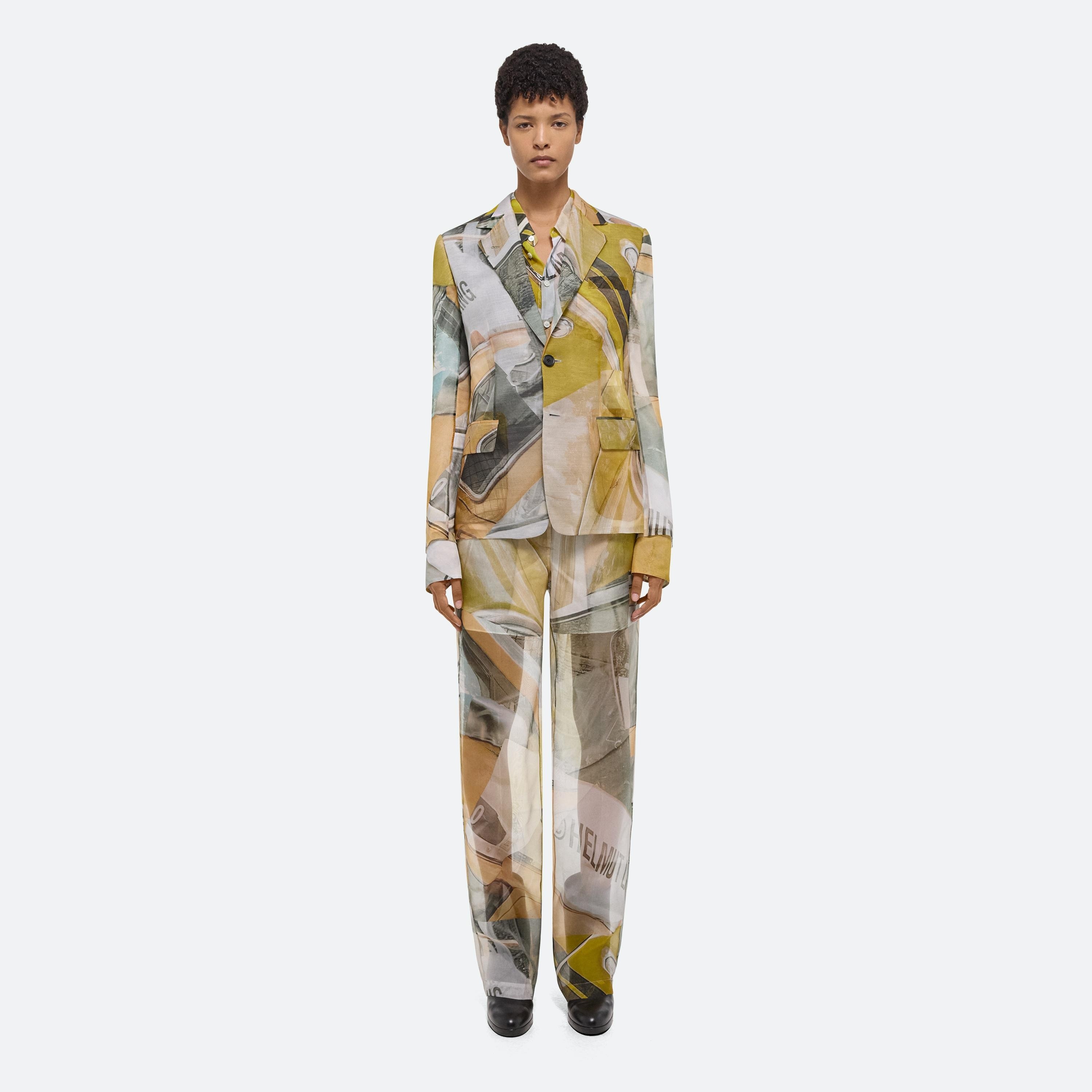 PRINTED SILK CLASSIC BLAZER - 3