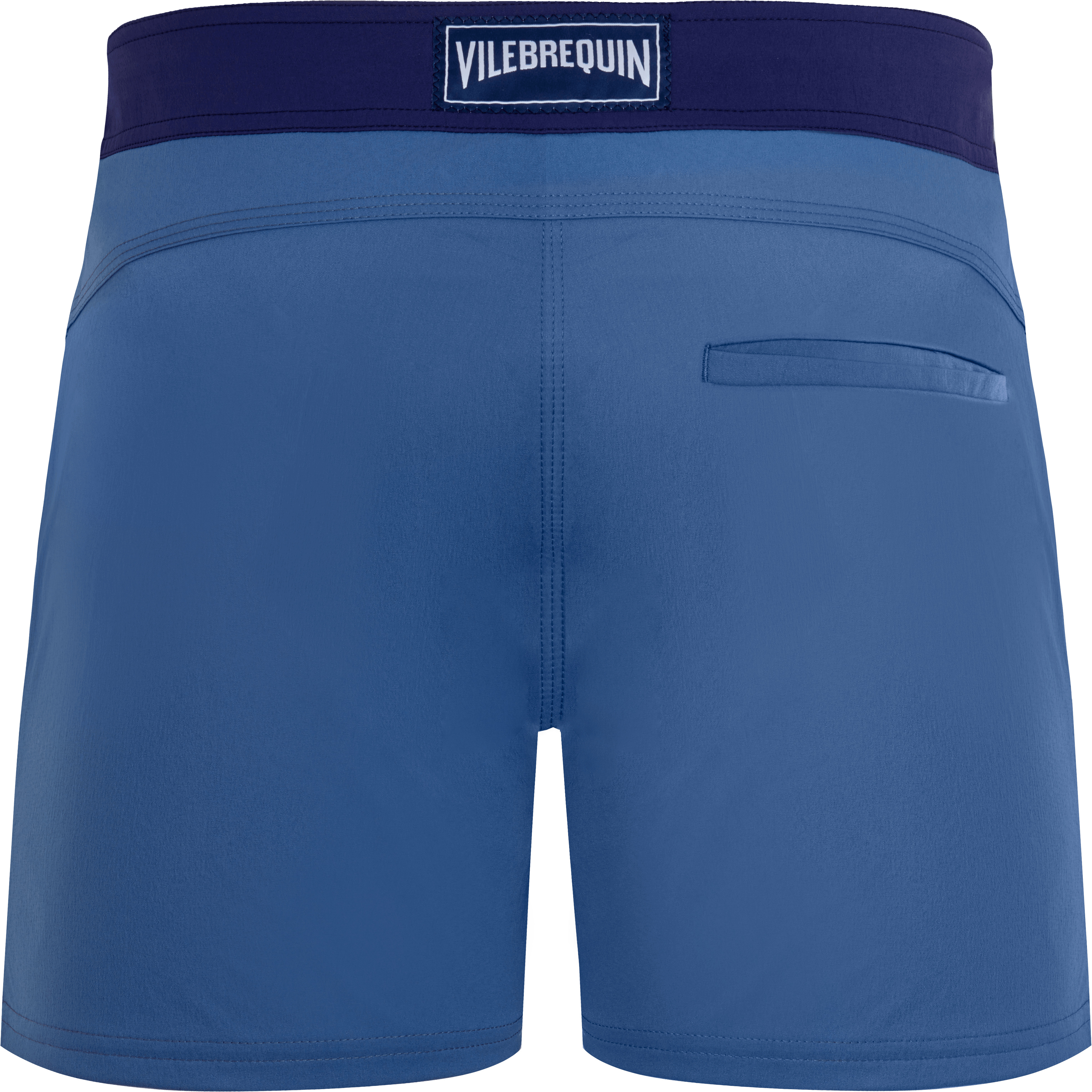 Men Stretch Swim Trunks Flat Belt Color Block - 2