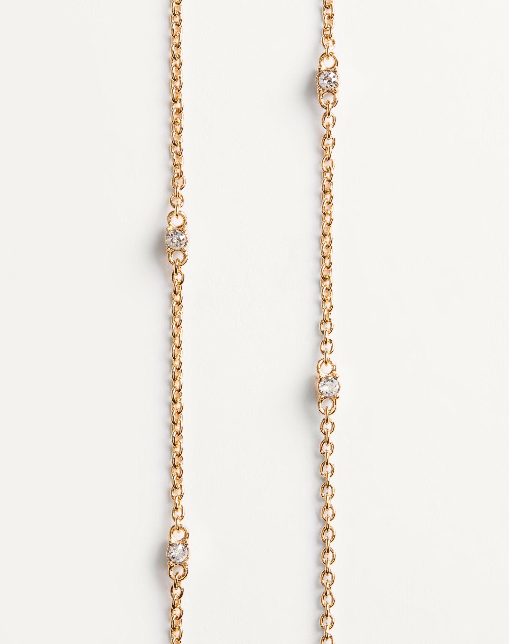 MINI VLOGO SIGNATURE NECKLACE IN METAL AND SWAROVSKI® CRYSTALS - 2