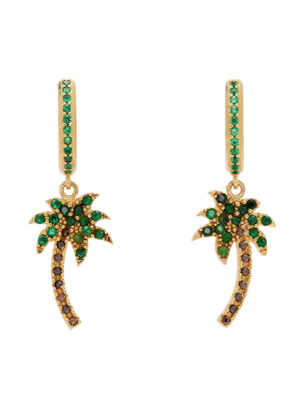 Gold Palm Hoop Earrings - 1