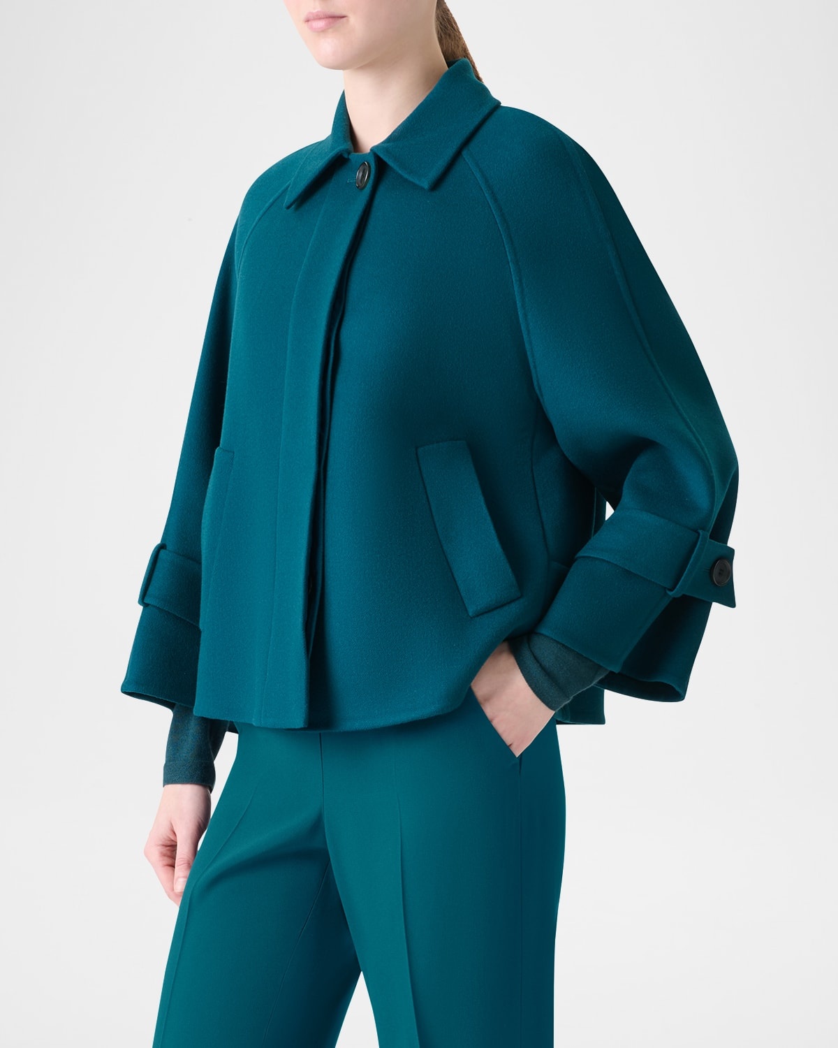 Alisa Cashmere Double-Face A-Line Jacket - 4