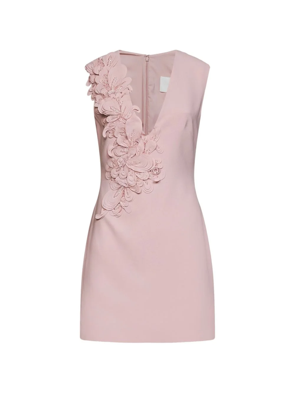 Anora floral-appliqué bead-embellished mini dress - 1