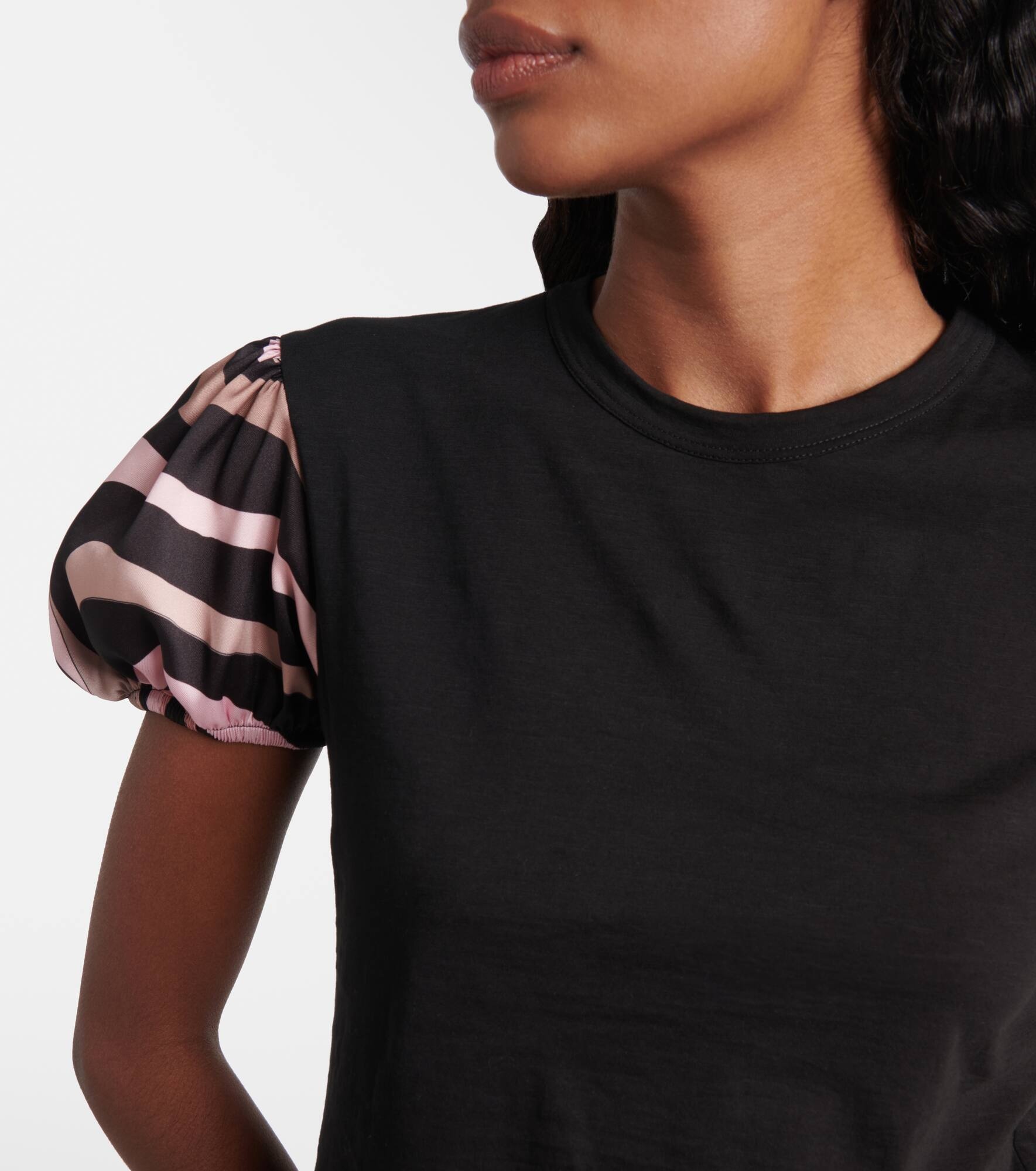 Iride satin-trimmed cotton top - 4