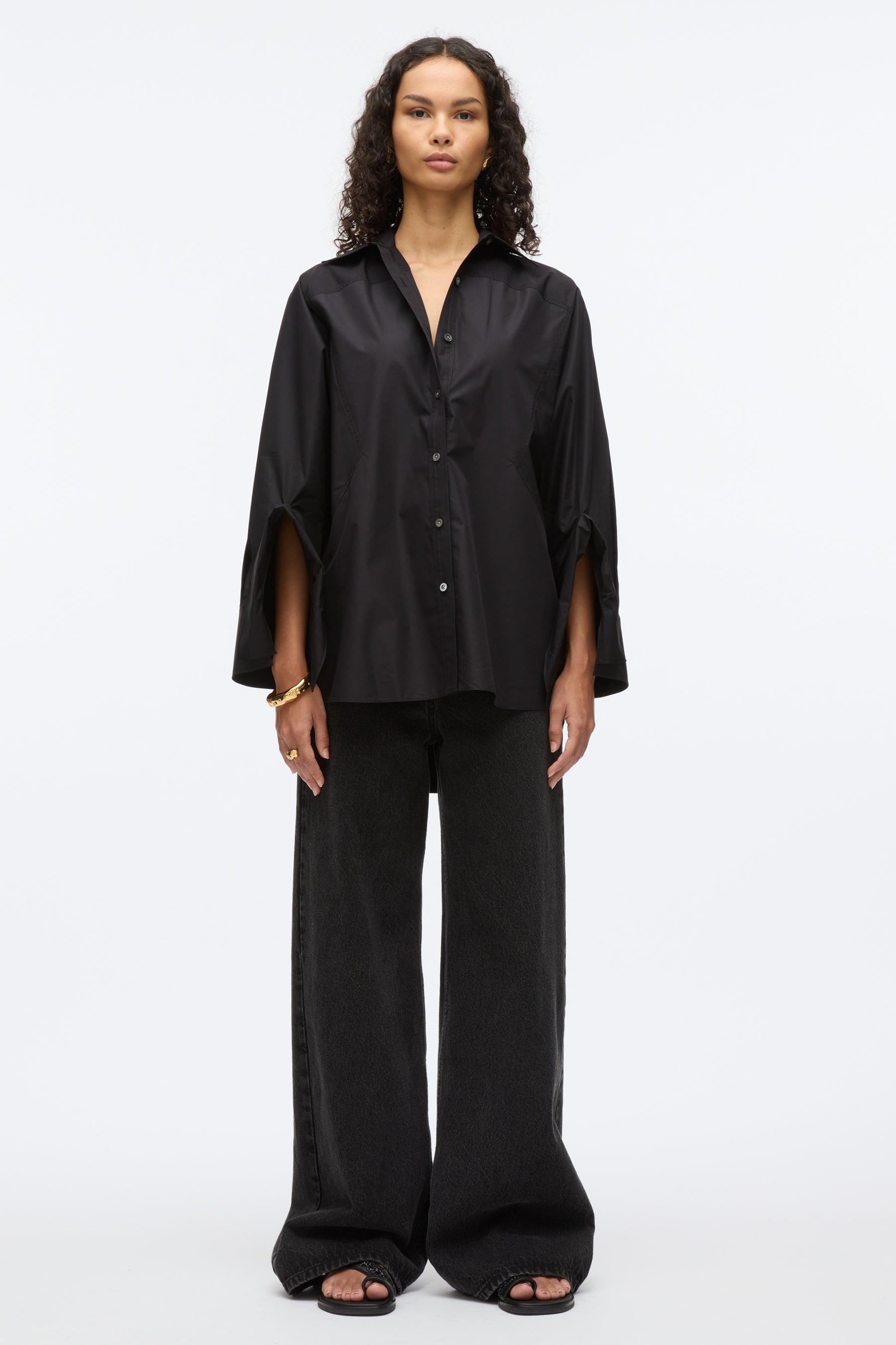 Oversize Shirt with Cascade Cuff - 2