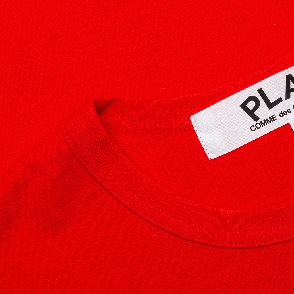 COMME DES GARCONS PLAY WOMEN'S DOUBLE HEARTS T-SHIRT - RED - 3