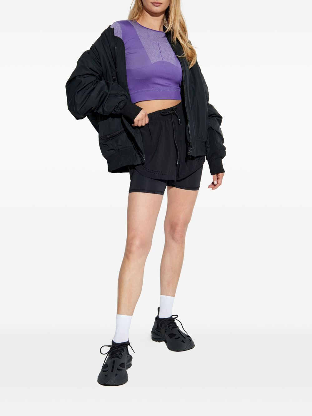 snakeskin-pattern long-sleeve top - 2