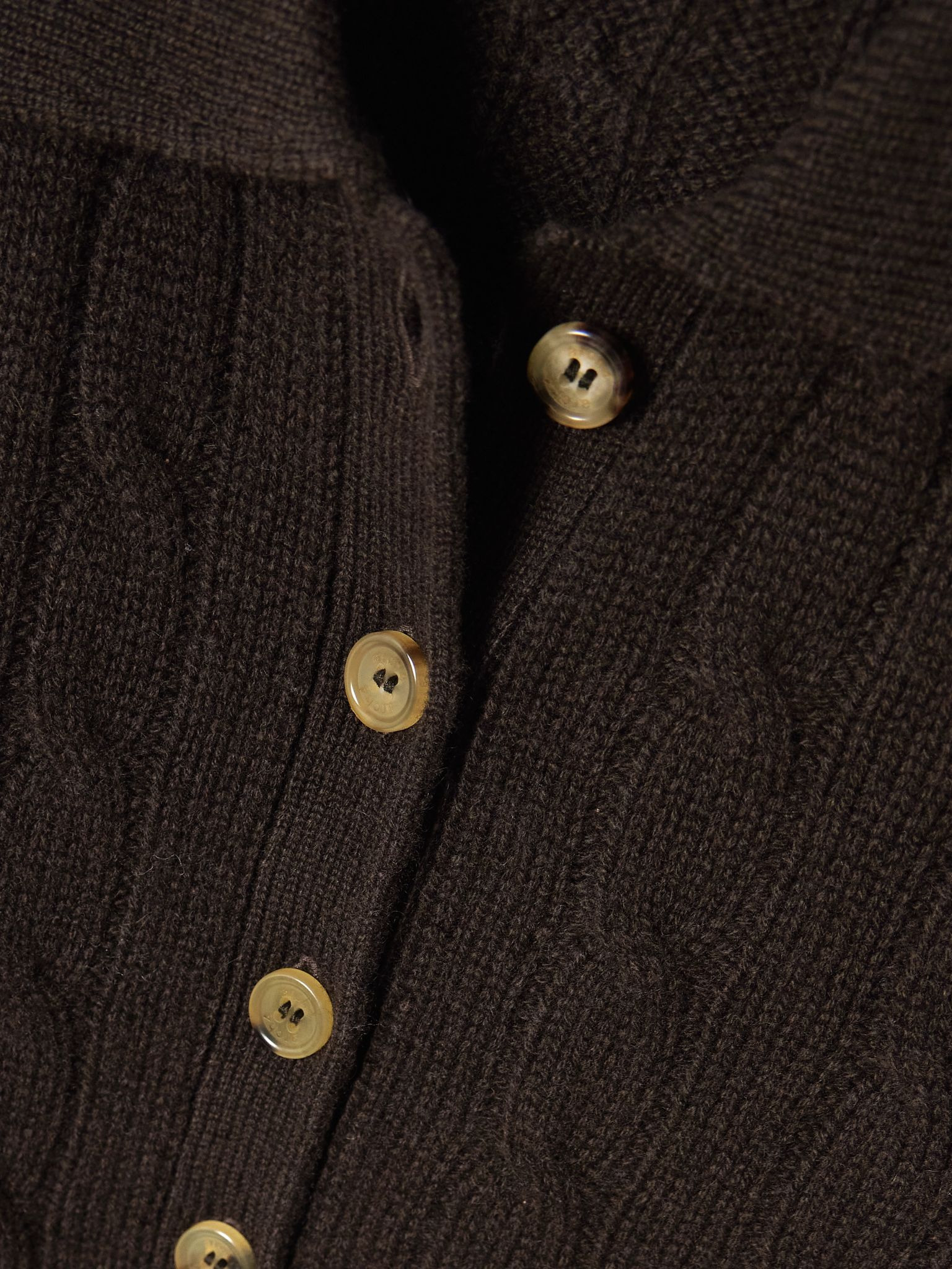 Comet cashmere cable-knit polo sweater Brown - 4