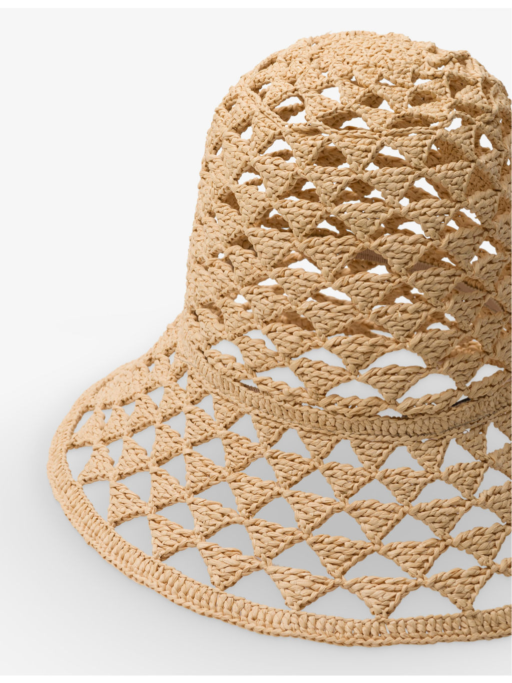Brand-embroidered cut-out woven bucket hat - 3