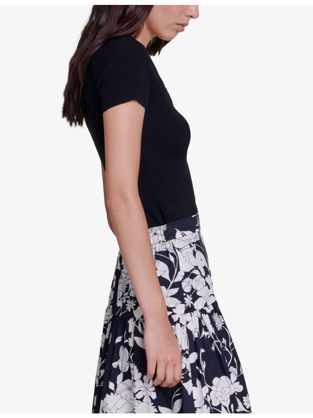 Moka sweetheart-neck short-sleeved sweater - 3