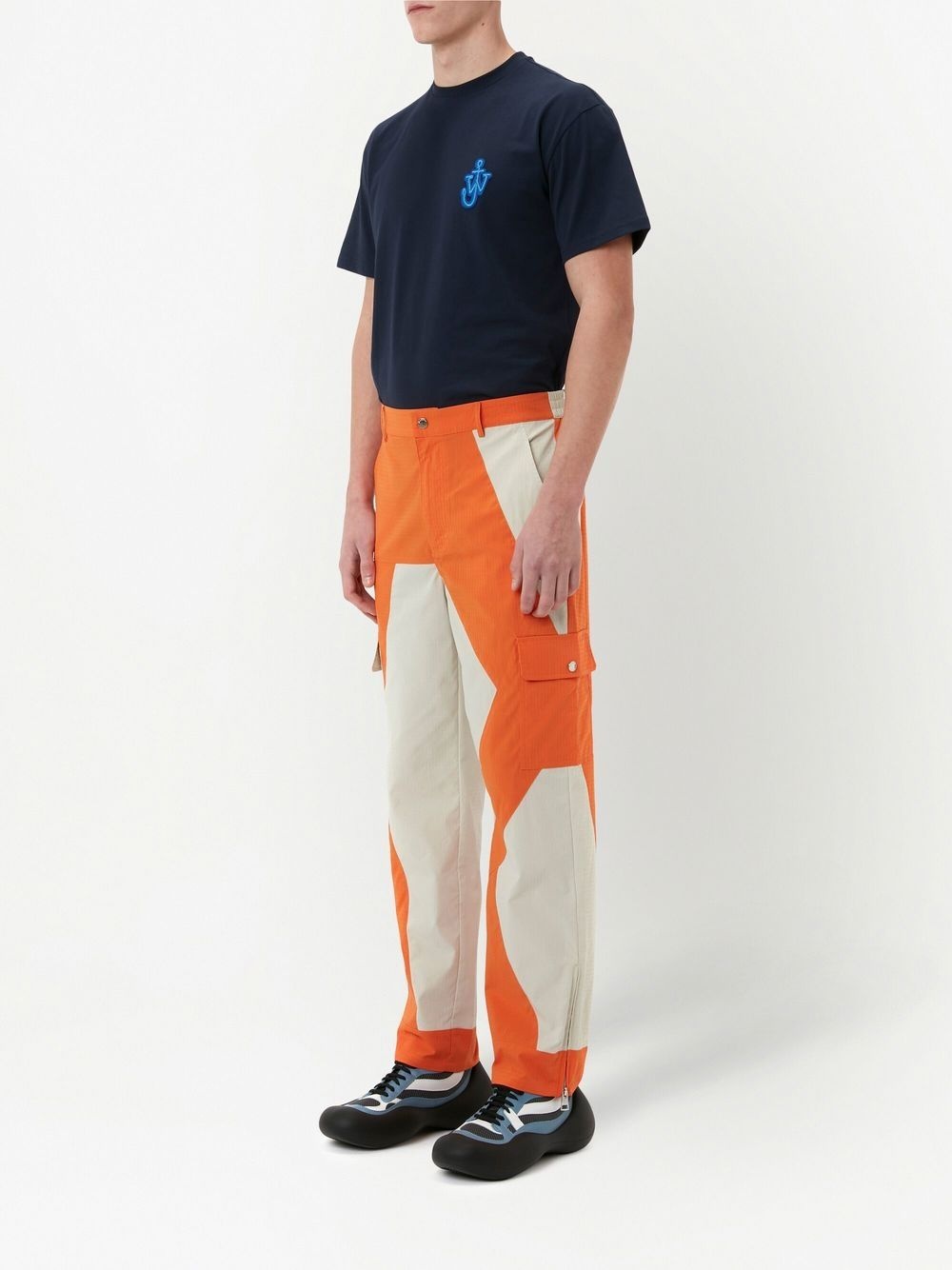 colour-block straight-leg trousers - 2