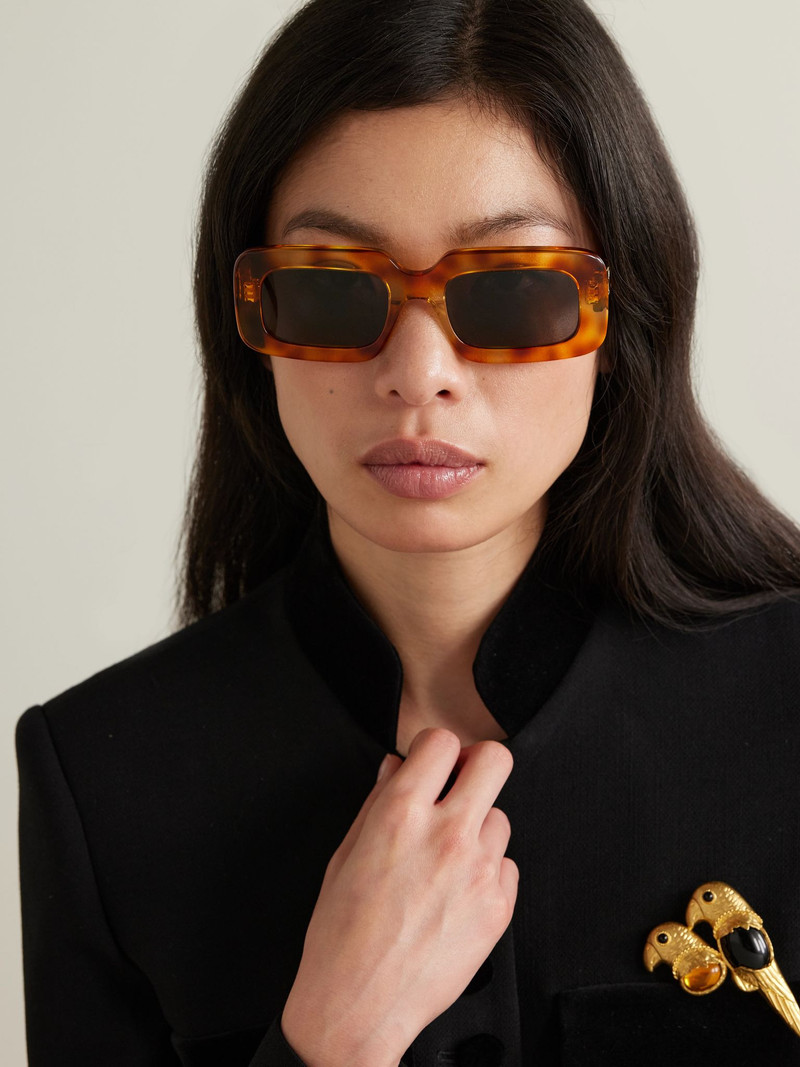 CELINE Triomphe oversized square-frame tortoiseshell acetate sunglasses Tortoiseshell outlook