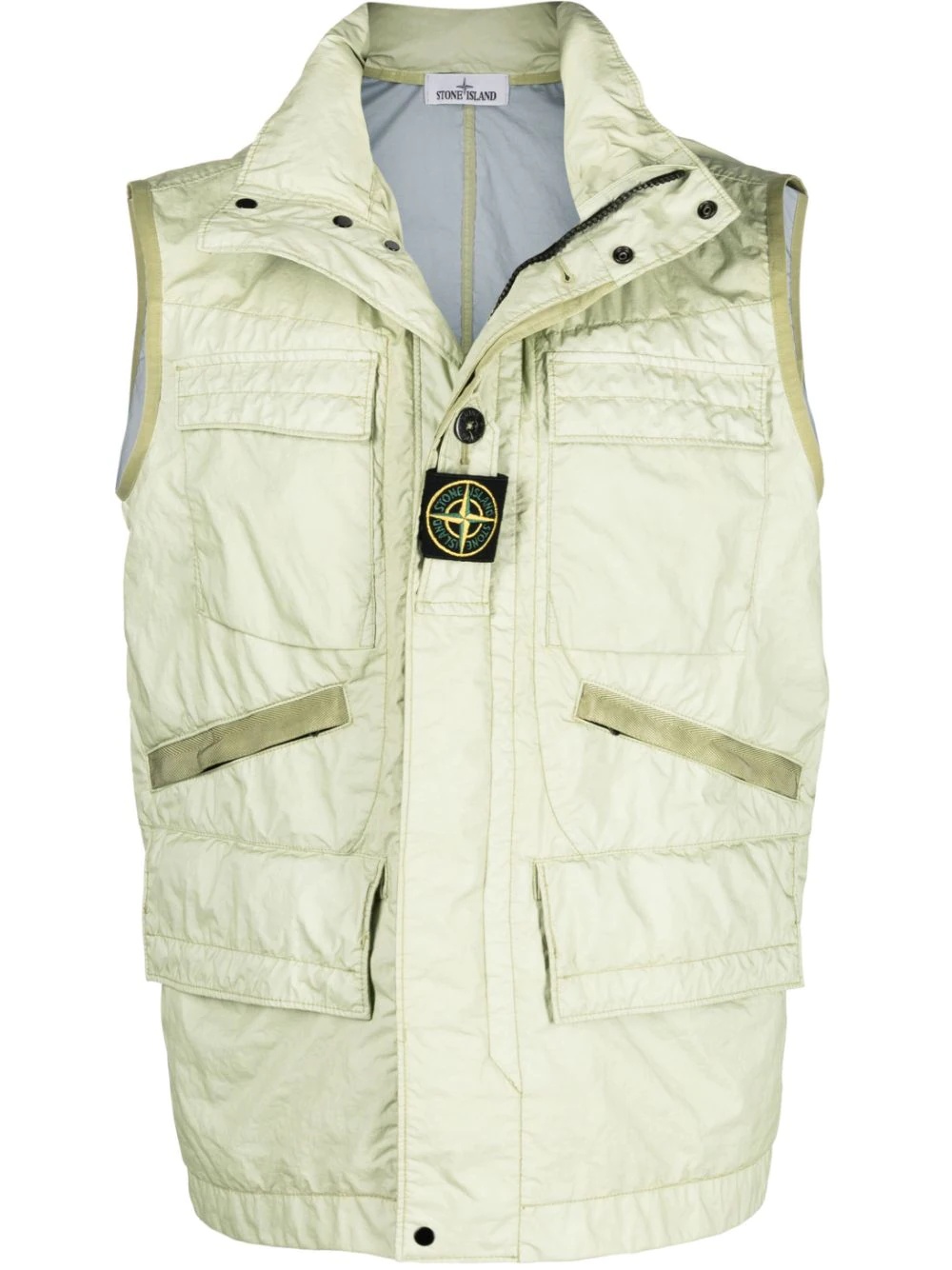 logo-patch crinkle-effect gilet - 1