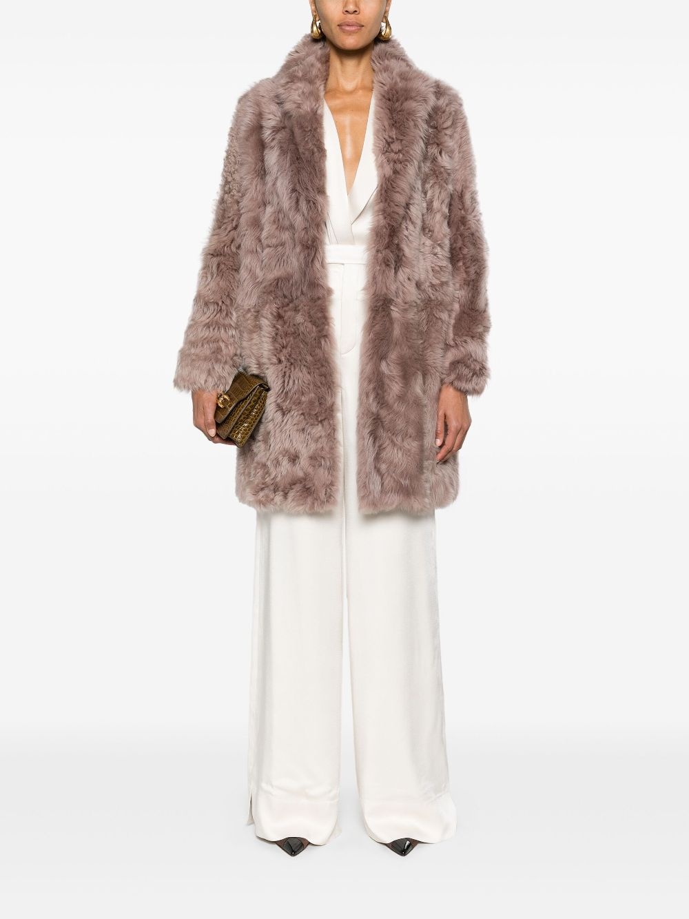 oversized shearling jacket - 2