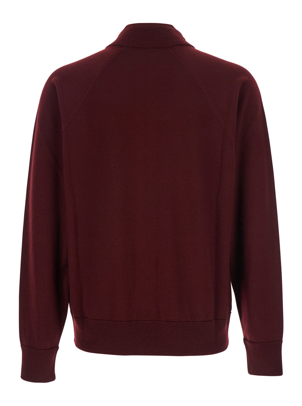 Jil Sander Men Bordeaux Cardigan With High Neck And Front Zip Closure In Wool Man - 2