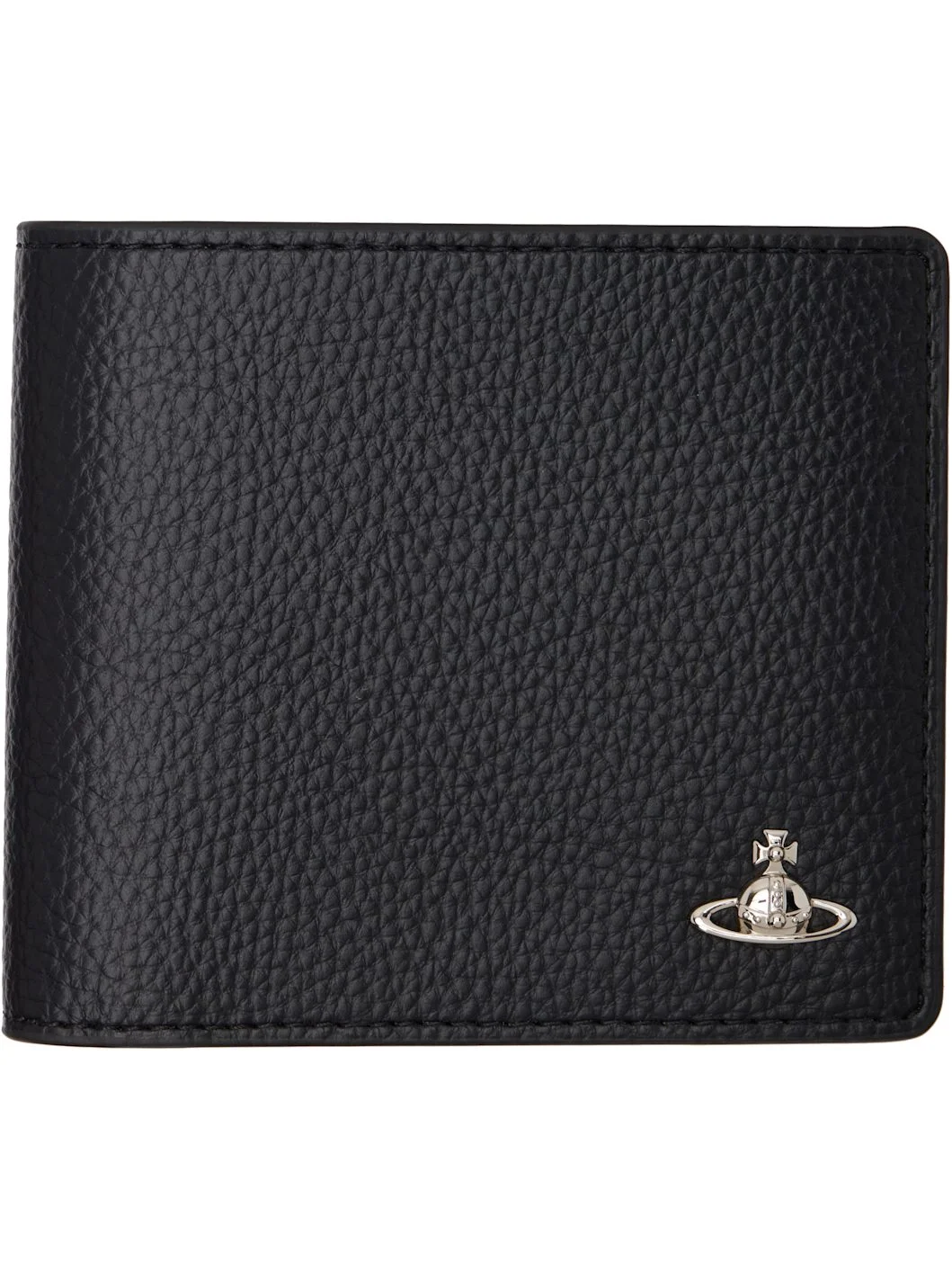 Black Faux-Leather Man. Billfold Wallet - 1