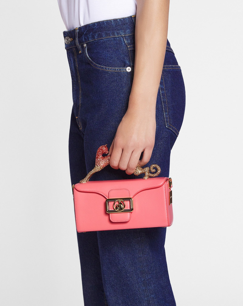 Lanvin NANO PENCIL CAT BAG IN LEATHER AND RHINESTONES outlook