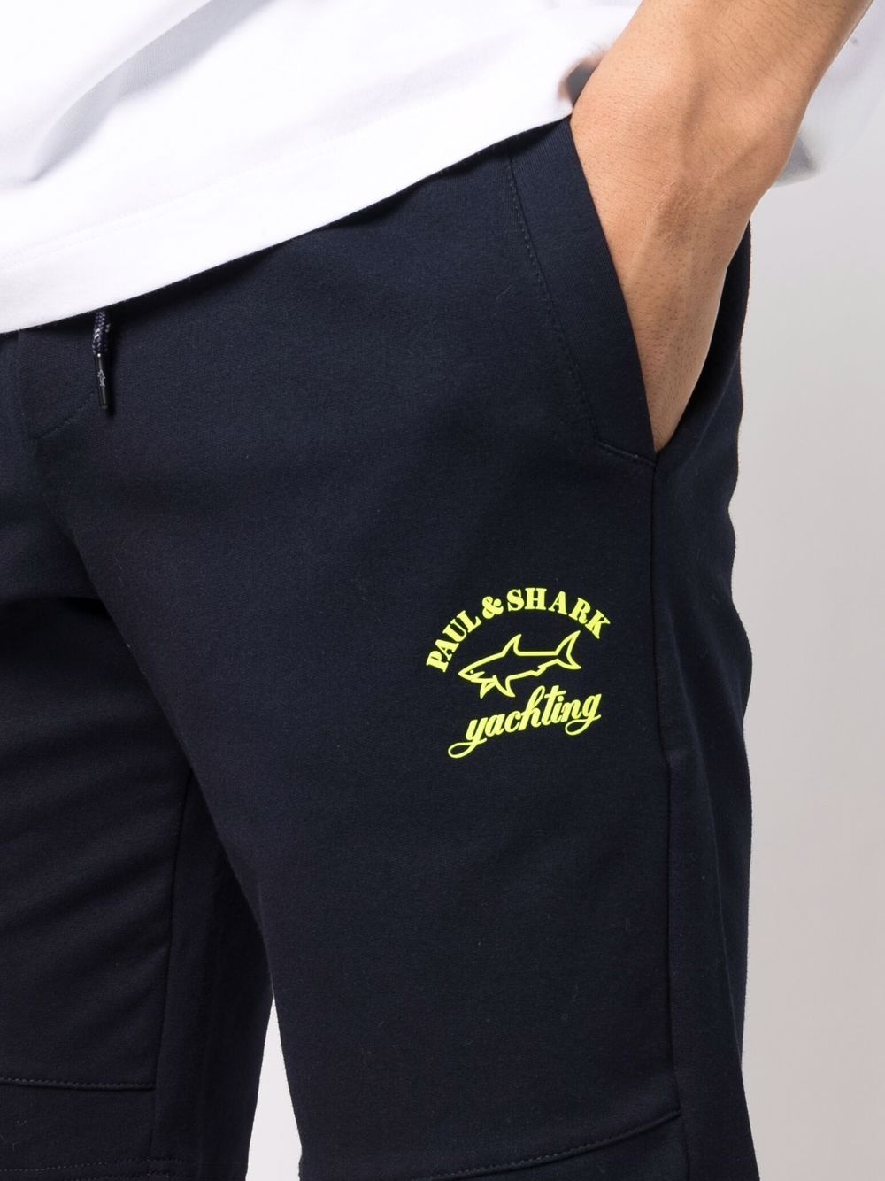 logo-print cotton track shorts - 5