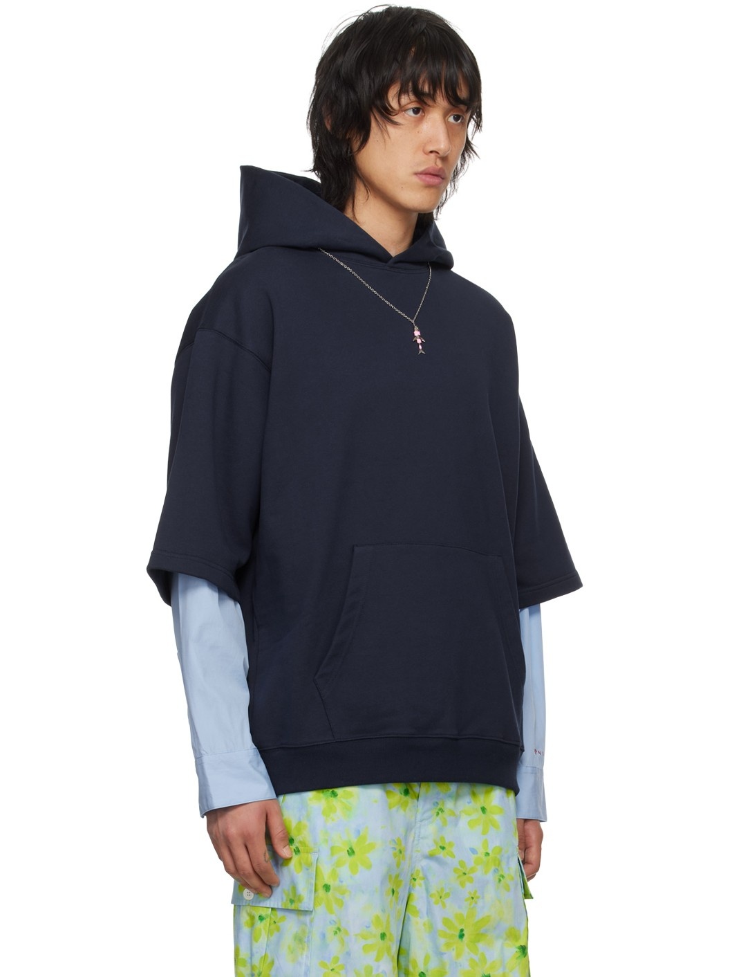 Navy Layered Hoodie - 2