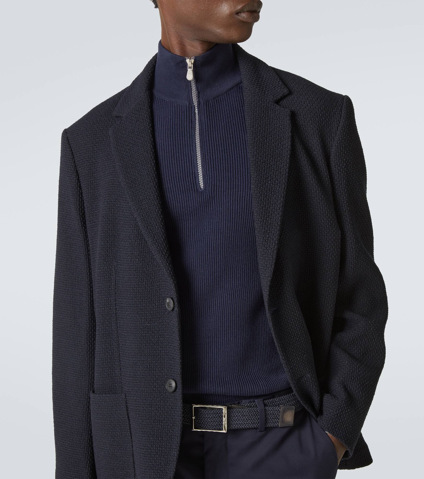 Wool jersey blazer - 5
