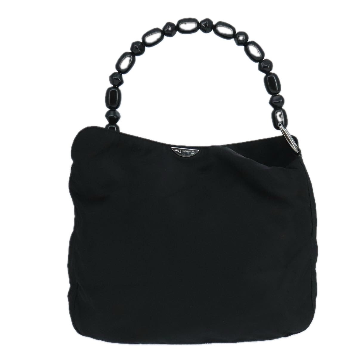 DIOR Maris Pearl Hand Bag Leather Black Silver - 3