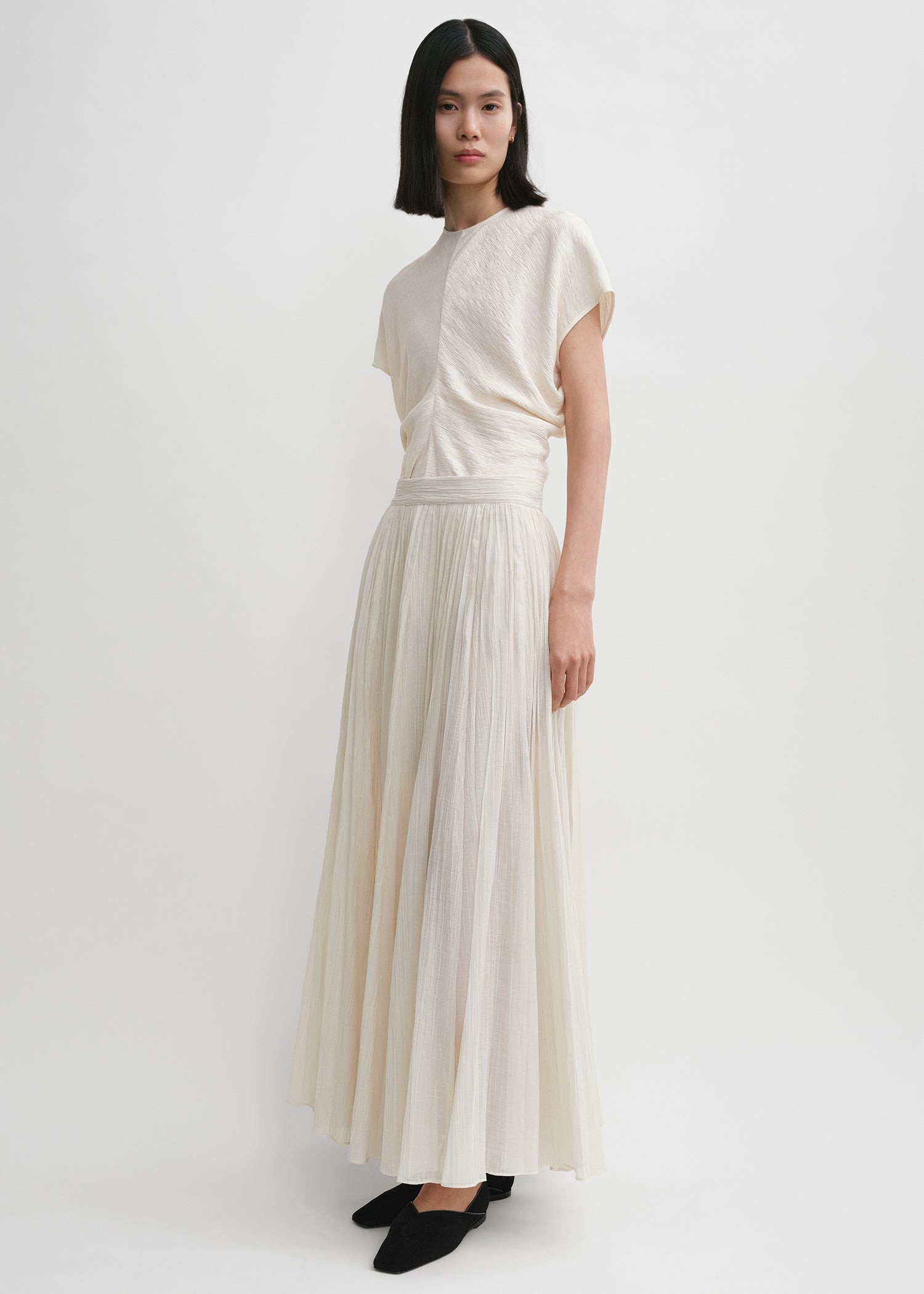 Crinkled plissé skirt meringue - 3